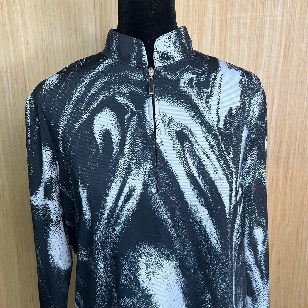 Sunsense by Jamie Sadock Pullover UPF Golf Mock Neck Tsunami Abstract Print Med - Picture 3 of 9